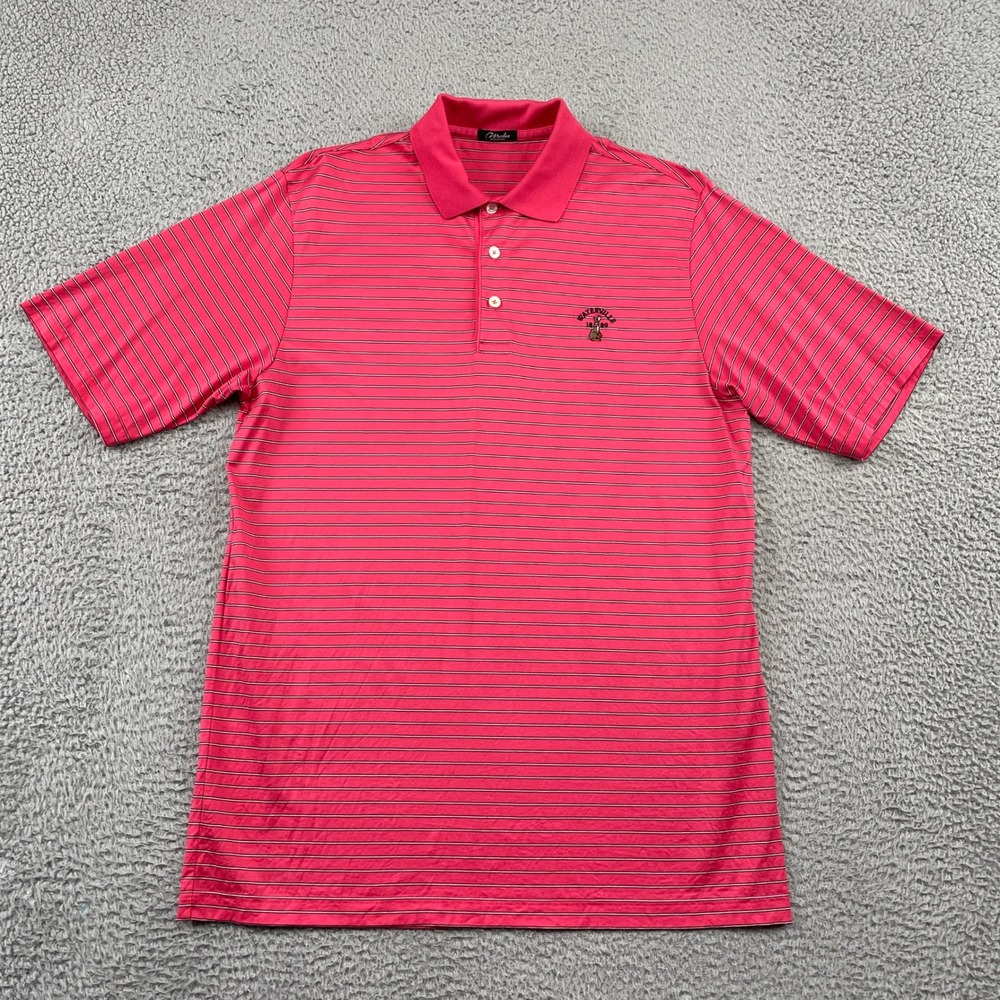 Marbas Polo Shirt Mens M Pink Waterville Golf Ireland Striped Made In Italy